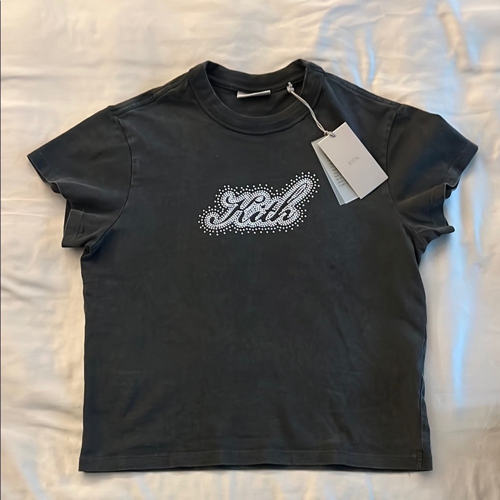 Kith Women’s Stud Logo Script Black Mulberry Vintage Tee ❤️ NWT